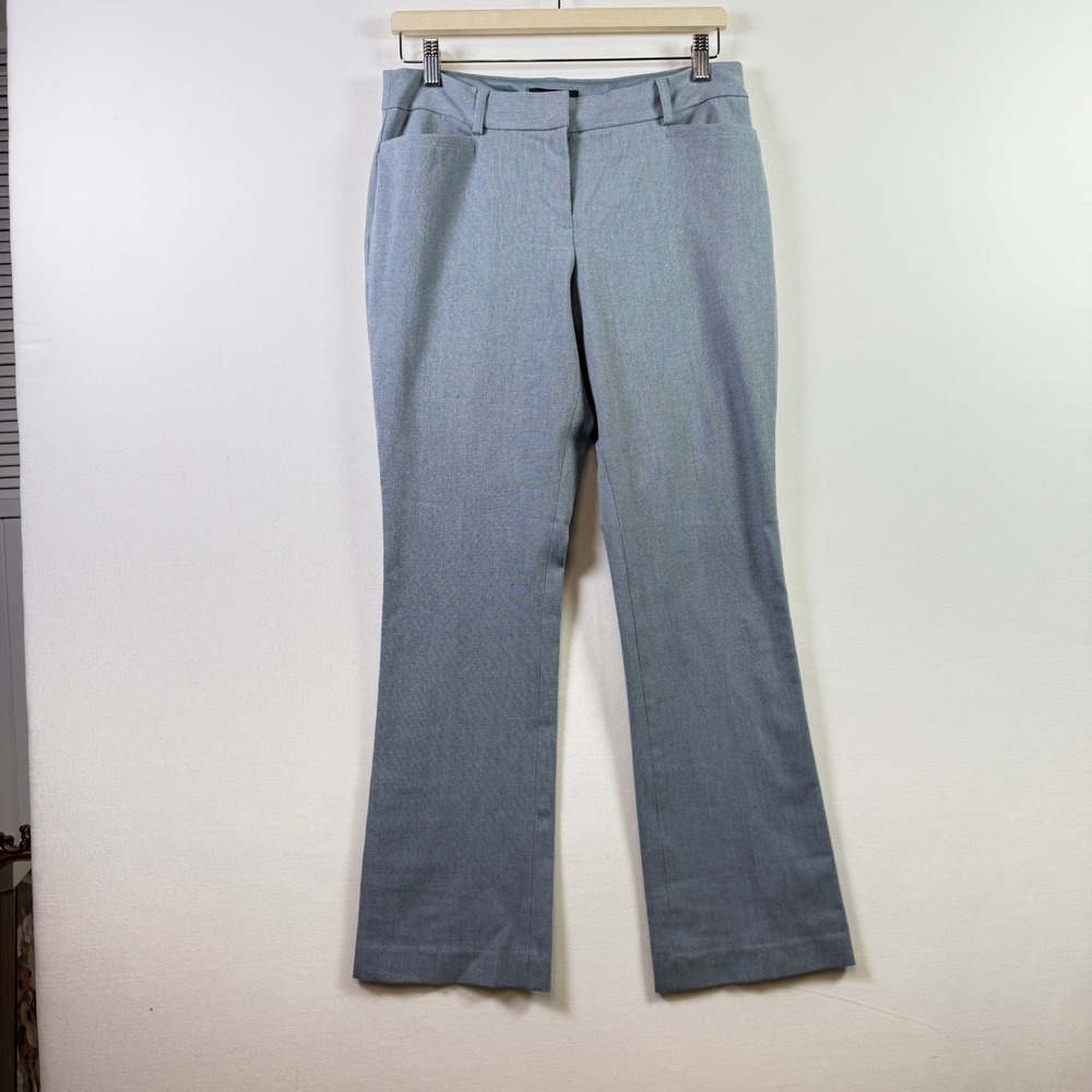 EXPRESS Blue Gray Columnist Barely Boot Mid Rise Stretch Dressโ Pants 8P